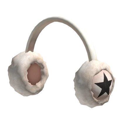 Fluffy White Star Earmuffs