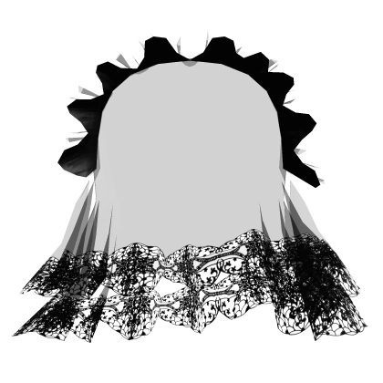 Black Ruffled Veil