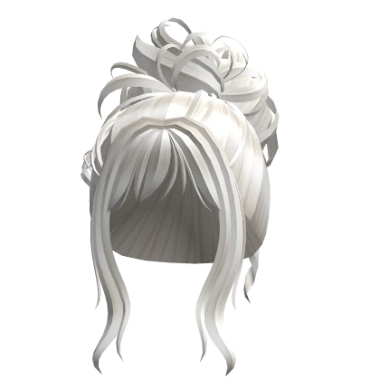 Hair with a curly bun white ♡