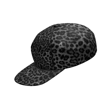 Black n White Sideswept Cheetah Print Cap