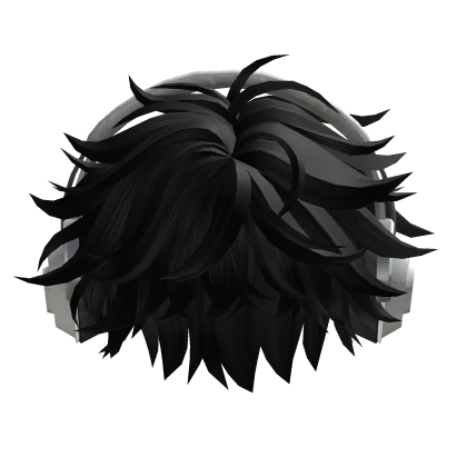 Hair Messy with Headphones ( Black )