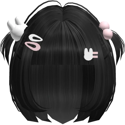 Cute Short Bunny Bobble Pigtails in Black