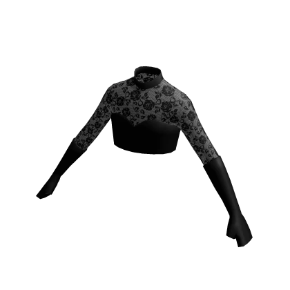 ✅Black Gothic✅ Roses Fishnet Halloween Crop Top