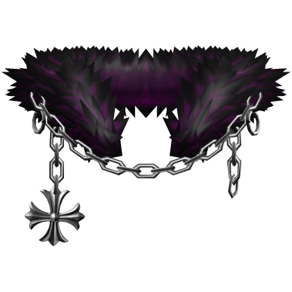 Purple Dark Light Chain Heraldic Pendant Neck Fur