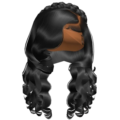 ☆ Black Braided Crown Curls