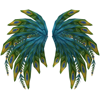 Peacock Feather Fanned Wings