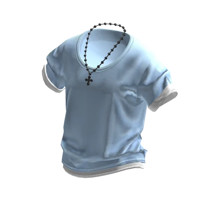 💗Y2K DOUBLE LAYERED T-SHIRT_SKYBLUE