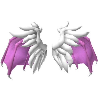 White and Pink Angel/Demon Hybrid Wings