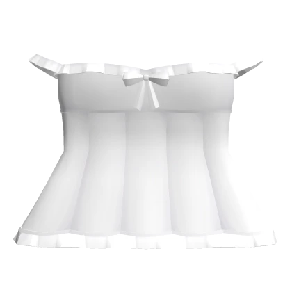 Basic Cute White Black Dress w bow n ruffles