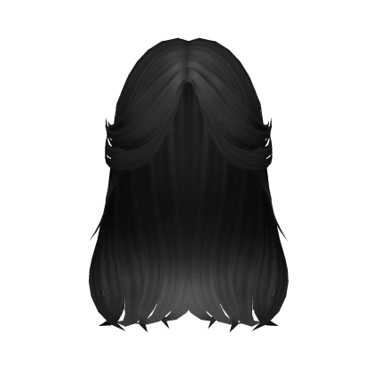 Black Wavy Alt Curtain Bangs