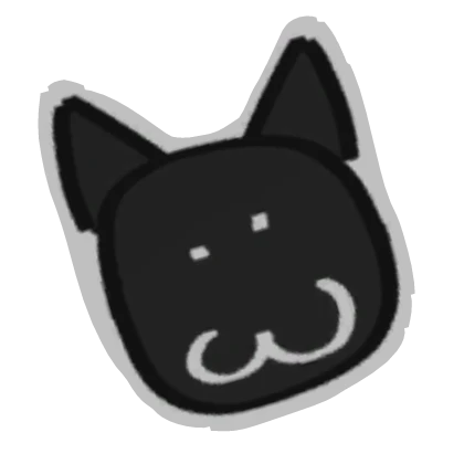 Classic Cat Sticker Pin (Black)