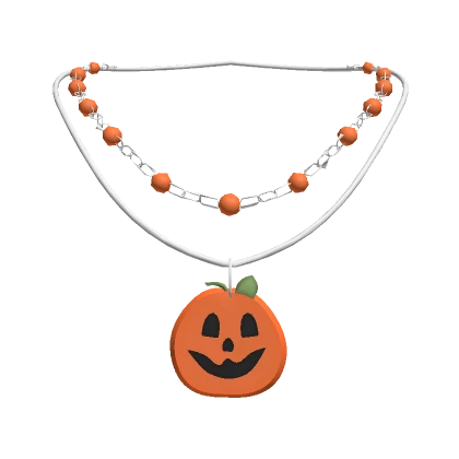 Halloween Pumpkin Necklace Silver