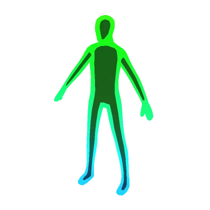 Green Gradient Full-Body Outline Aura (+ Head)