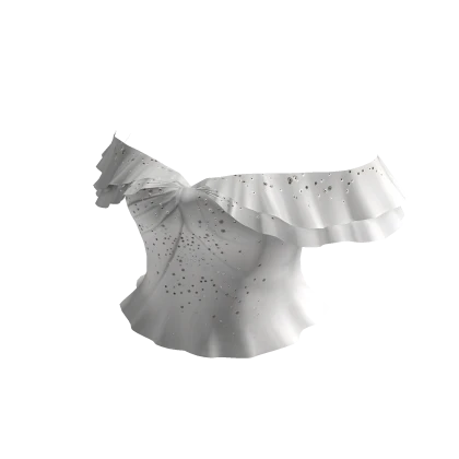 Sequin Ruffled Off Shoulder White Top