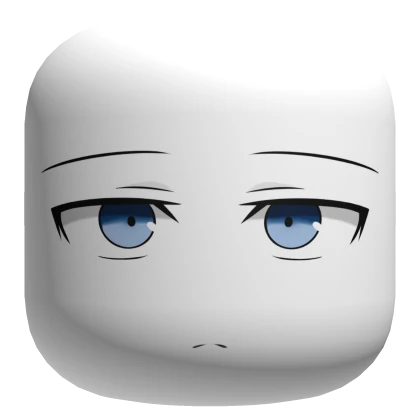 Anime Face With Blue Eyes - White