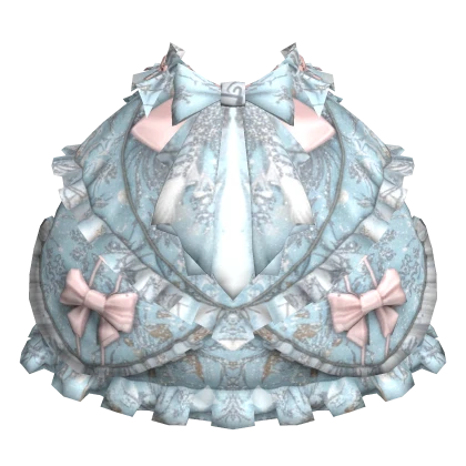 ✨Gothic Rococo Train Back Bustle Skirt-Ocean Pearl