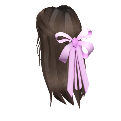 ♡ Valentine’s Bow Half-Up Hair in Brown