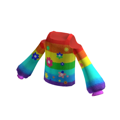 Cold Shoulder Rainbow Top