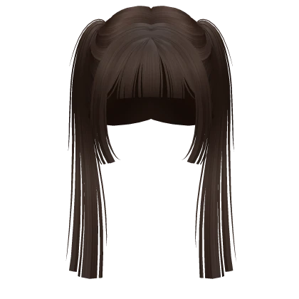 straight hime doll pigtails (dark brown)