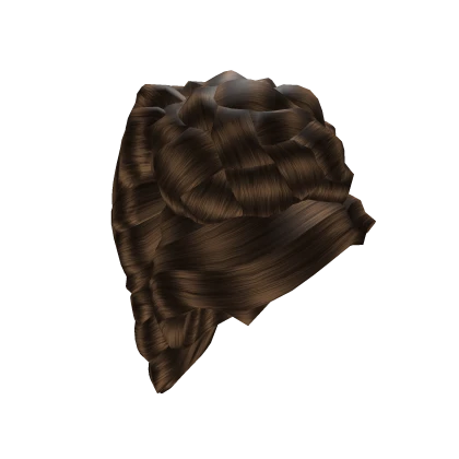 Victorian Extravagant Woven Curled Updo in Brown