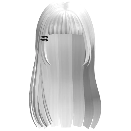 Long Hime Cut w/ Clips (White)