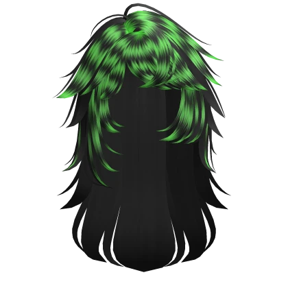 Messy Scene Emo Punk Spiky Hair in Black & Green