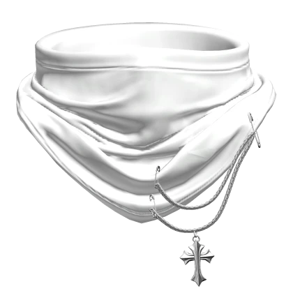 PBR Neck Scarf White Chrome Cross Face Mask Winter