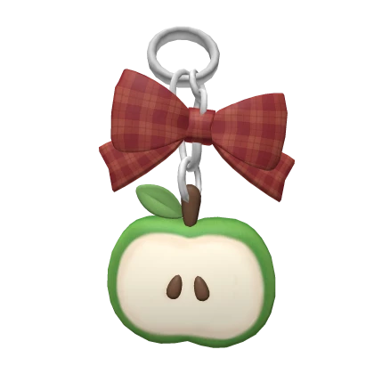 ♡ retro kawaii green apple keychain