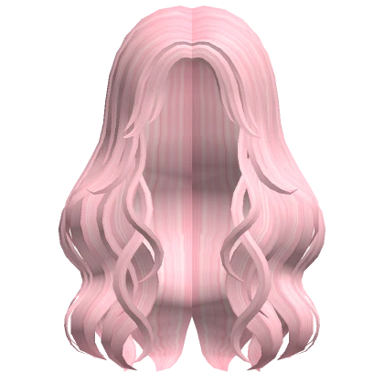 Pink Waves with Curtain Bangs