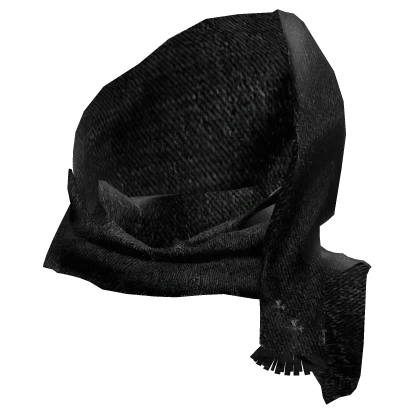 Black Emo Wrapped Head Scarf