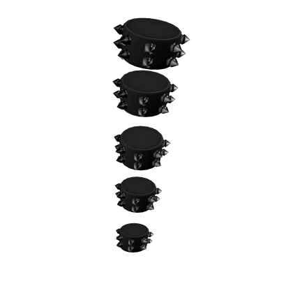 Right Leg Black Spikes Leather Cyberpunk Emo Y2K