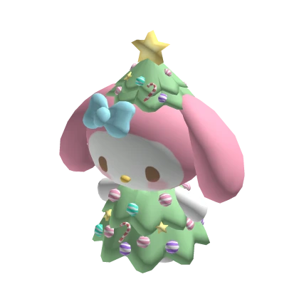 Holdable bunny Plushie My Melody Christmas tree