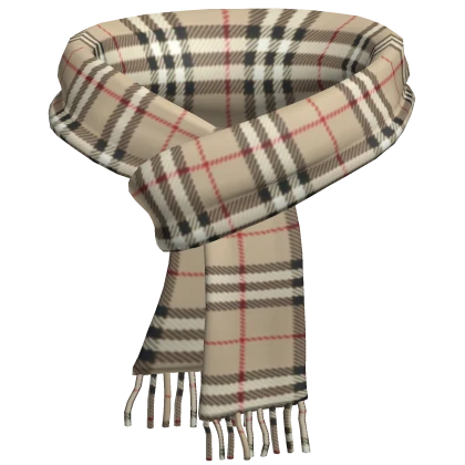 Plaid Scarf Beige Snow Cozy Striped Knit 1.0