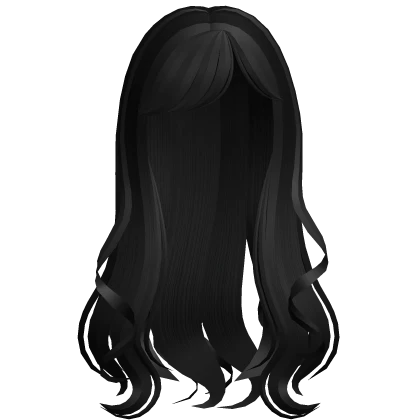 ♡ Black Soft Long Layered Hair W Curls