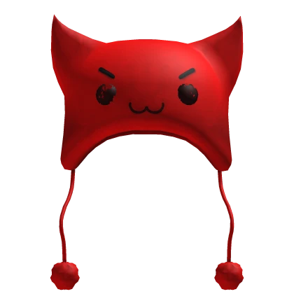 Cute Fluffy Red Devil Beanie