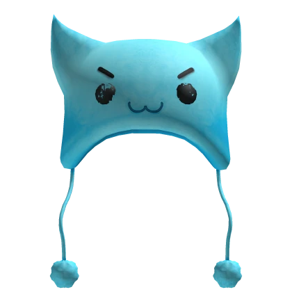 Cute Fluffy Blue Devil Beanie