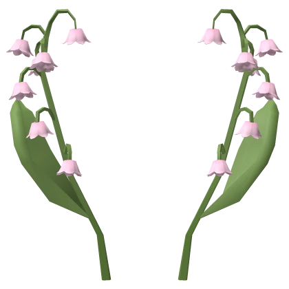  ♡ Large cute pink lily of the valley flower back