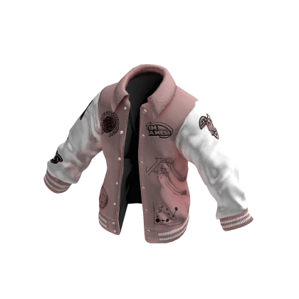 IM A MESS PINK VARSITY JACKET