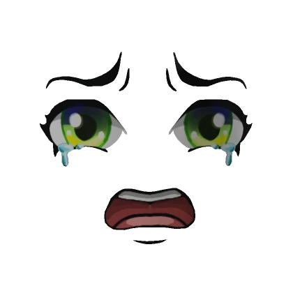 Sad Green Anime Face