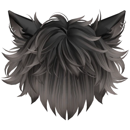 Generic Anime Hair w/ Cat Ears Ash Black Ombre v2