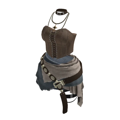🍀Y2K Grunge Belt Skirt Outfit(Brown)