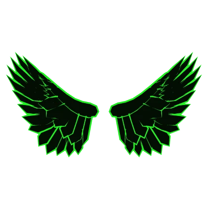 Green Cartoony Outline Wings