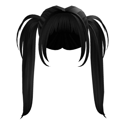 kawaii Gyaru layered pigtails hair in Black