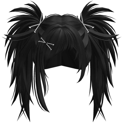 🖤 vkei gyaru horror scene pigtails black