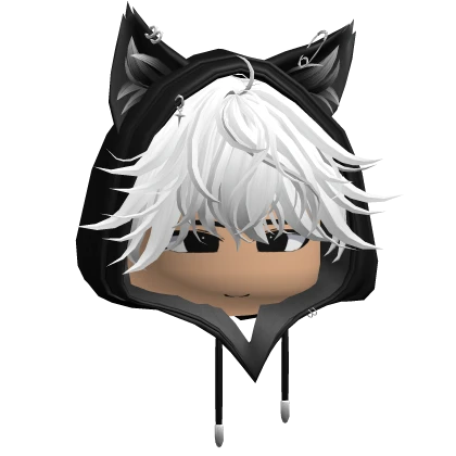 Cute Emo Boy w/ Cute Cat Hood (White)
