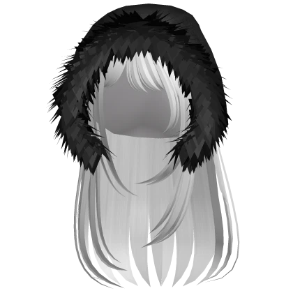 White Straight Hair w Black Hood