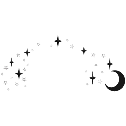 Moon with stars aura