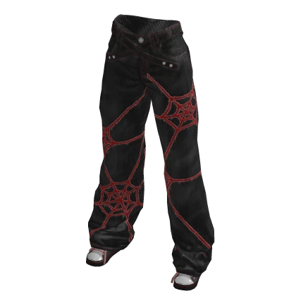 Black Red Web Halloween Crossed Belt spooky Cargo