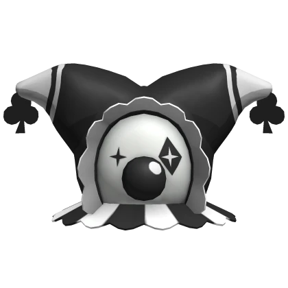 Black & White Clown Jester Head Scary 