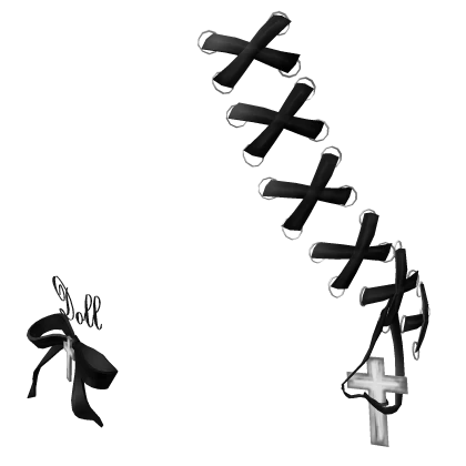 ୨୧: kawaii doll black lace cross bow piercing 